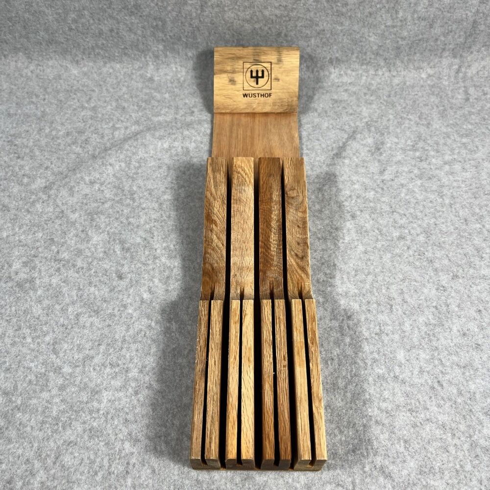 Wusthof Wooden In Drawer Knife Block Organizer 7 Slot Hardwood Storage Tray